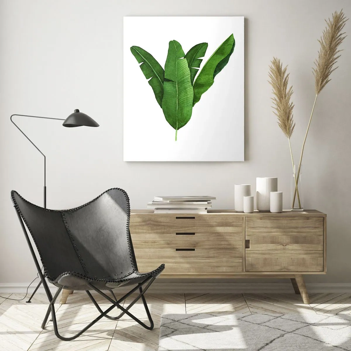 Billede på glas - Grøn symmetri - 50x70 cm