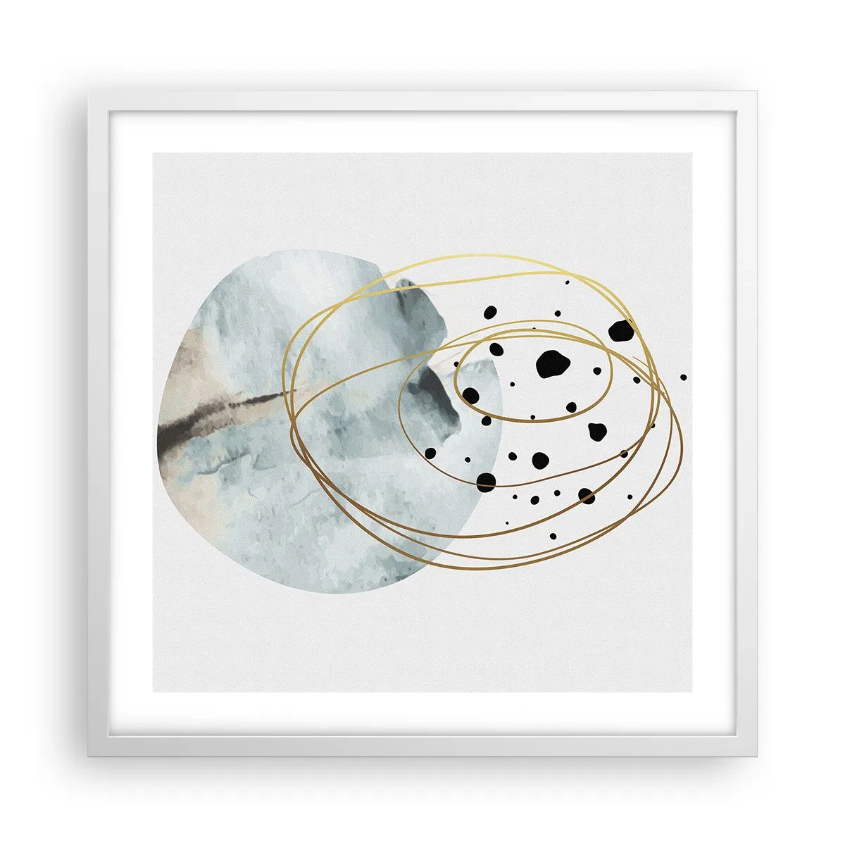 Plakat i hvid ramme - I rummets favntag - 50x50 cm