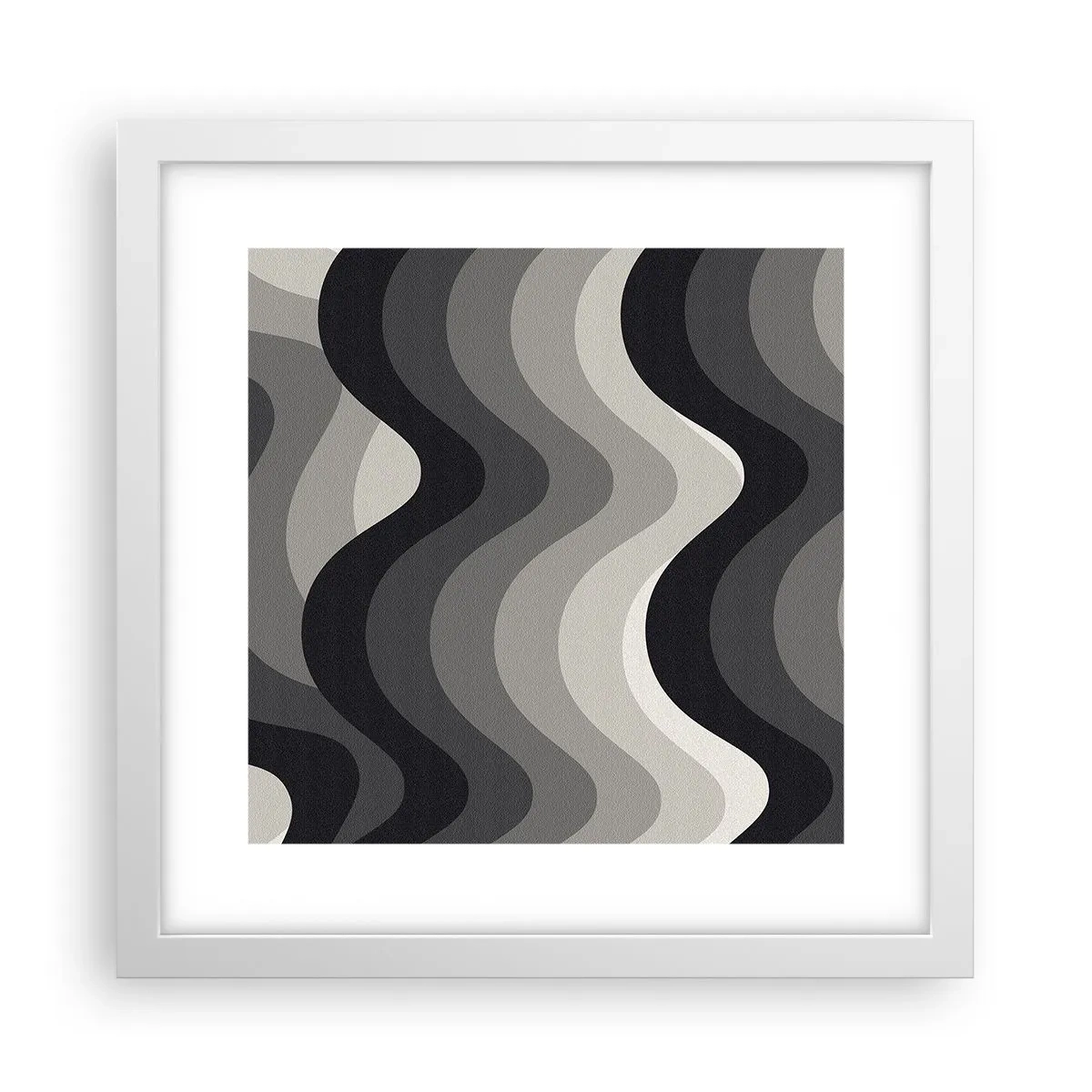 Plakat i hvid ramme - Bølge efter bølge - 30x30 cm