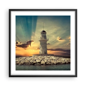 Plakat i sort ramme - Lys - Godhed - Skønhed - 50x50 cm