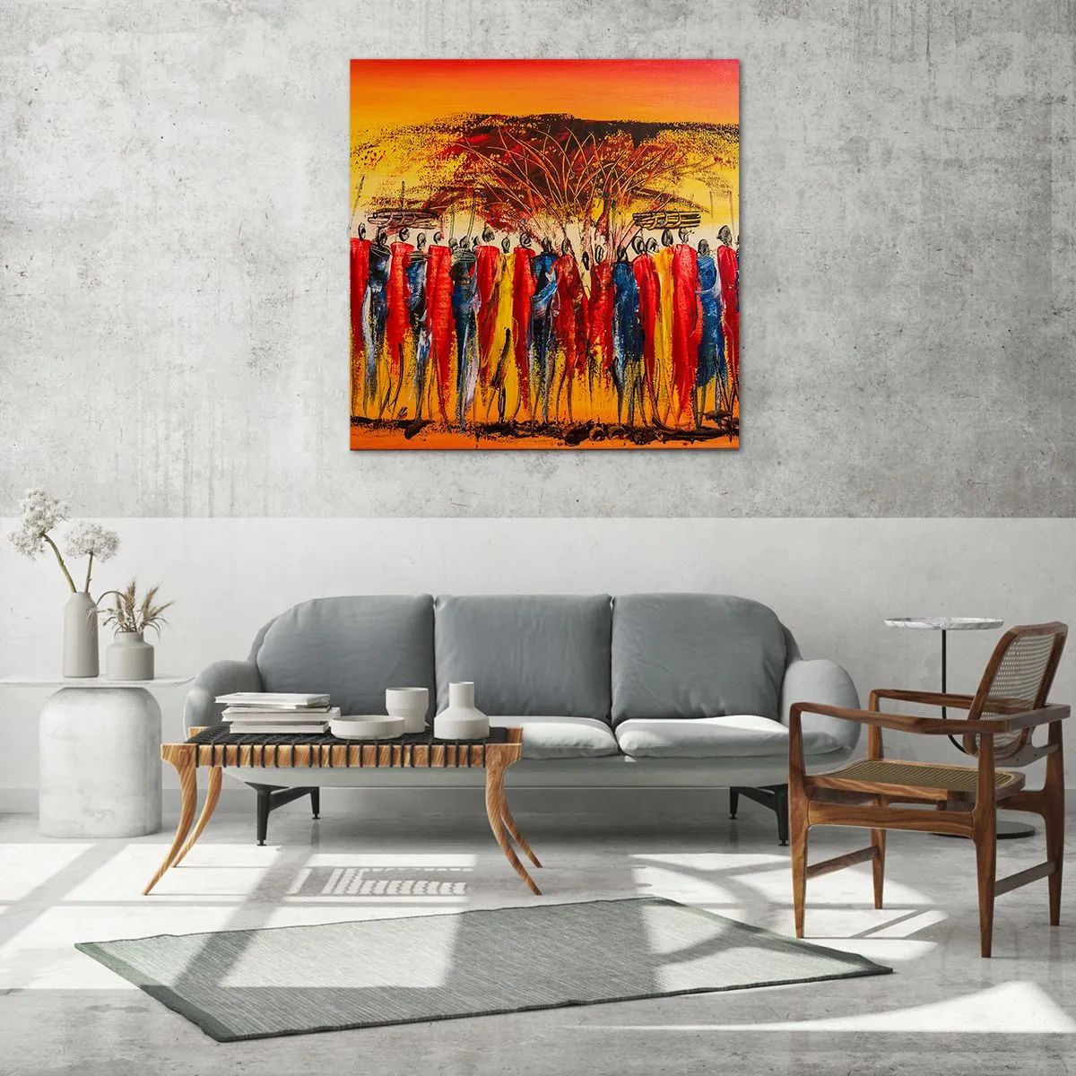 Billede på glas - Der, der, der, der går de - 60x60 cm