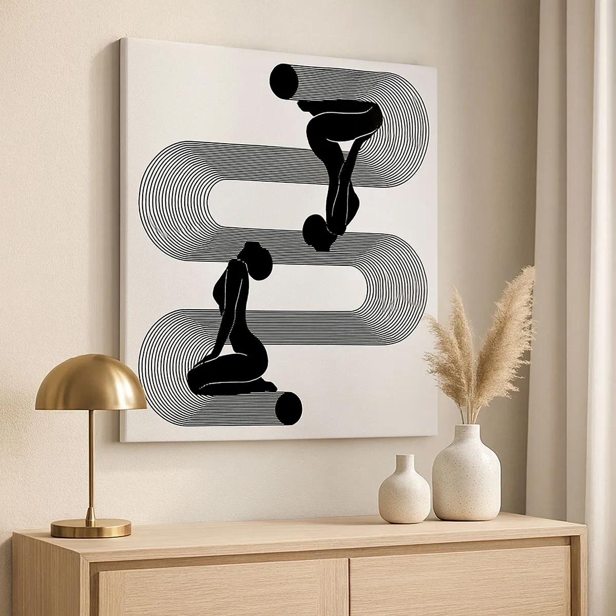 Lærredstryk - Billede på lærred - Sensuel symmetri - 30x30 cm