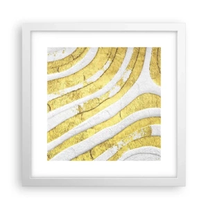Plakat i hvid ramme - Sammensætning i hvidt og guld - 30x30 cm