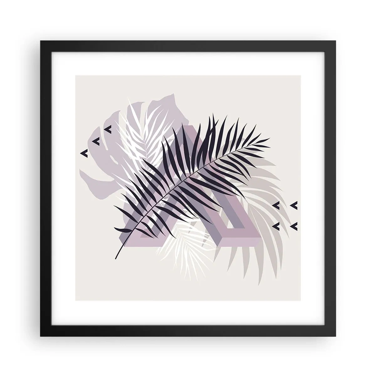 Plakat i sort ramme - Skygge af en skygge - 40x40 cm