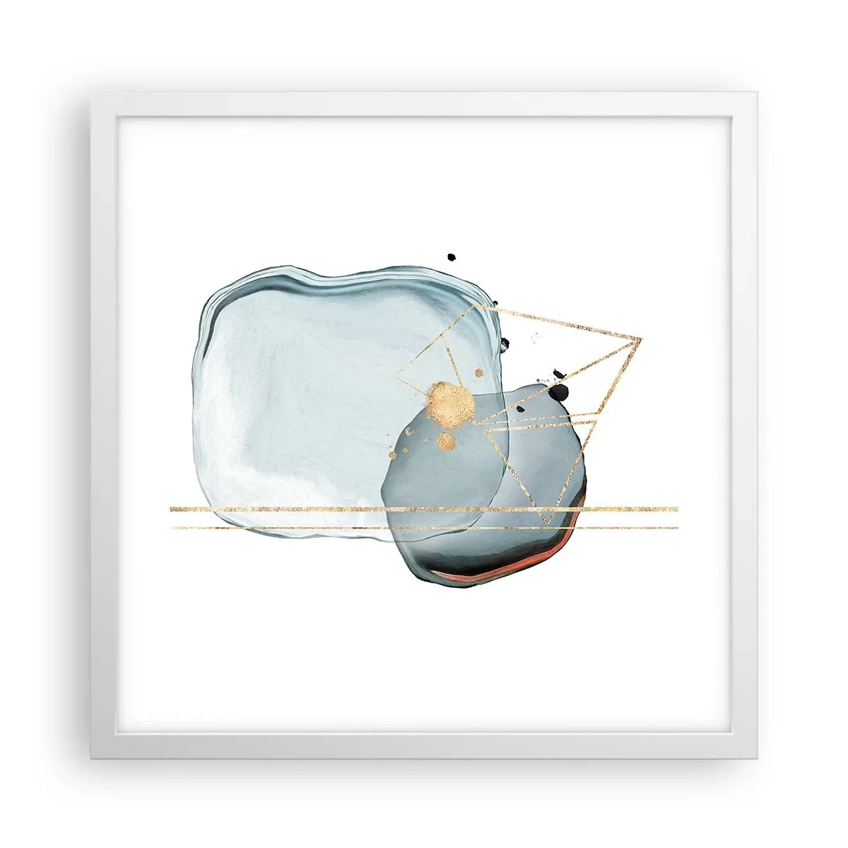 Plakat i hvid ramme - En undersøgelse af dråber - 40x40 cm