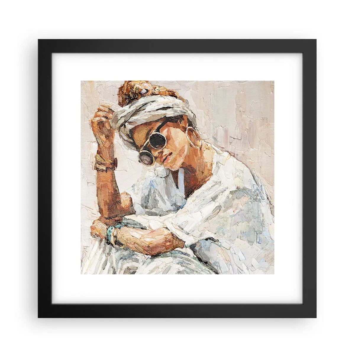 Plakat i sort ramme - Portræt i fuldt sollys - 30x30 cm