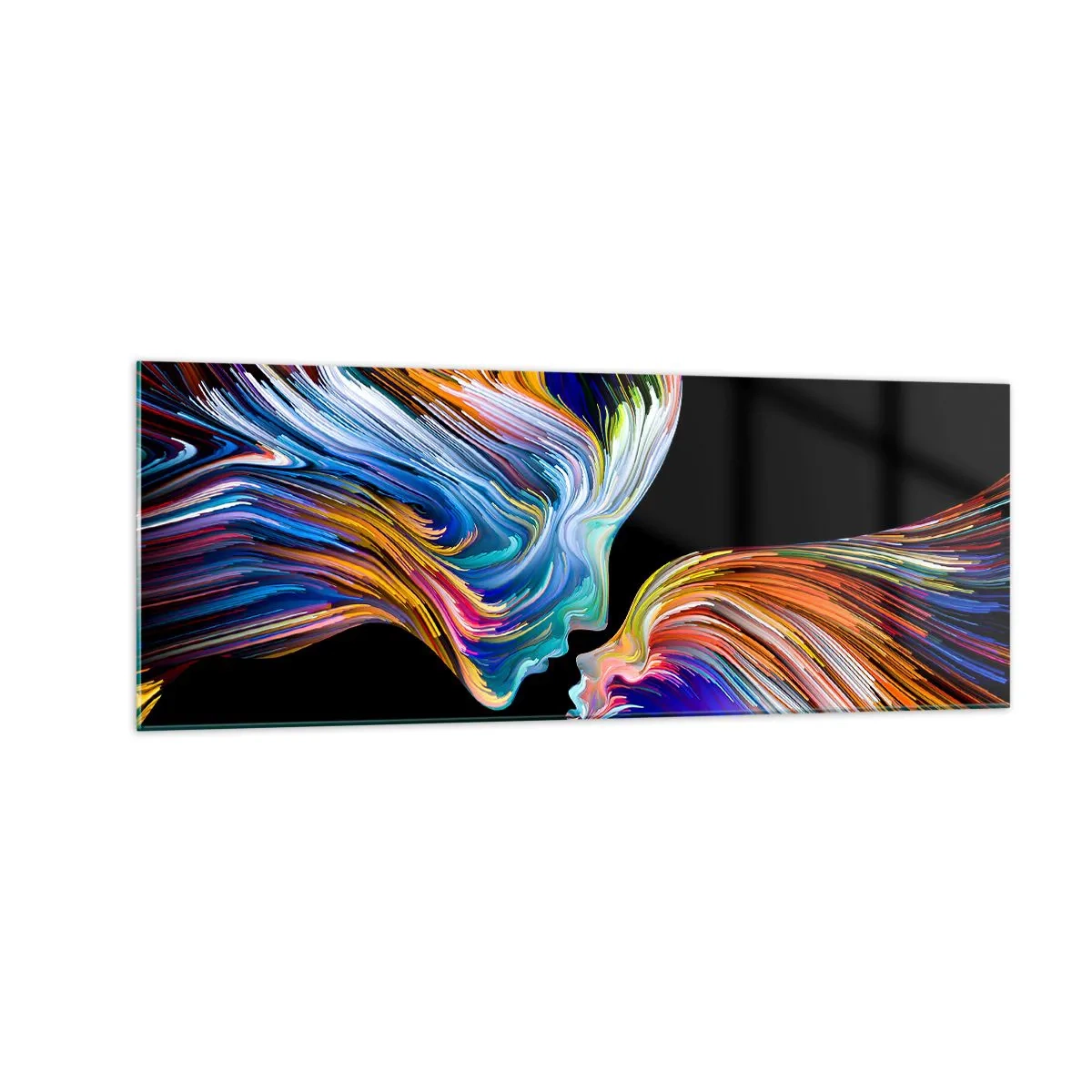 Billede på glas - Fusion af energi og lys - 140x50 cm