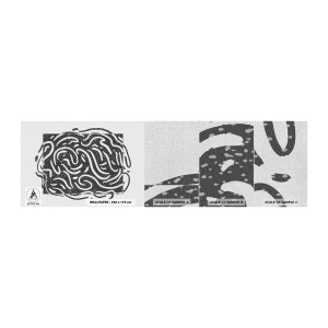 Prøve Fototapet Premium Canvas - Abstraktion: en dans af glæde - Boho, Sort og hvid, Minimalisme - 100x30 cm