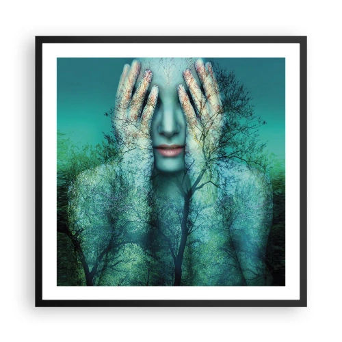 Plakat i sort ramme - Nedsænket i blåt - 60x60 cm