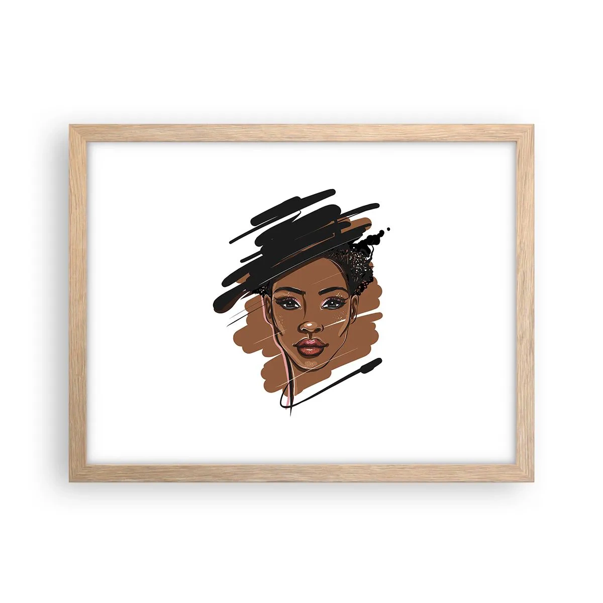 Plakat i ramme af lyst egetræ - Sød som chokolade - 40x30 cm