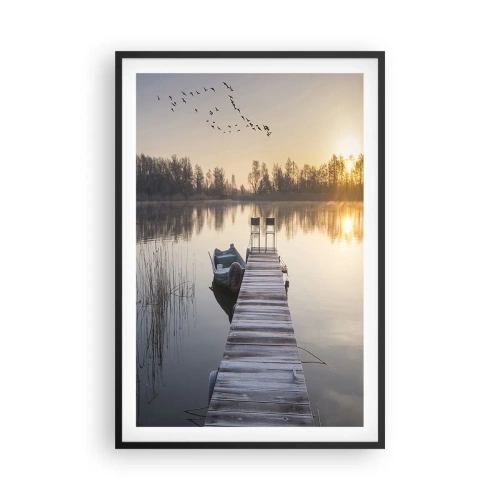 Plakat i sort ramme - Jeg kommer tilbage om et stykke tid - 61x91 cm