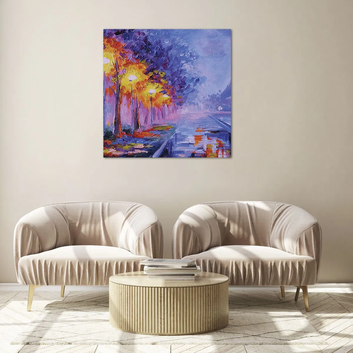 Billede på glas - En drømmevandring - 40x40 cm