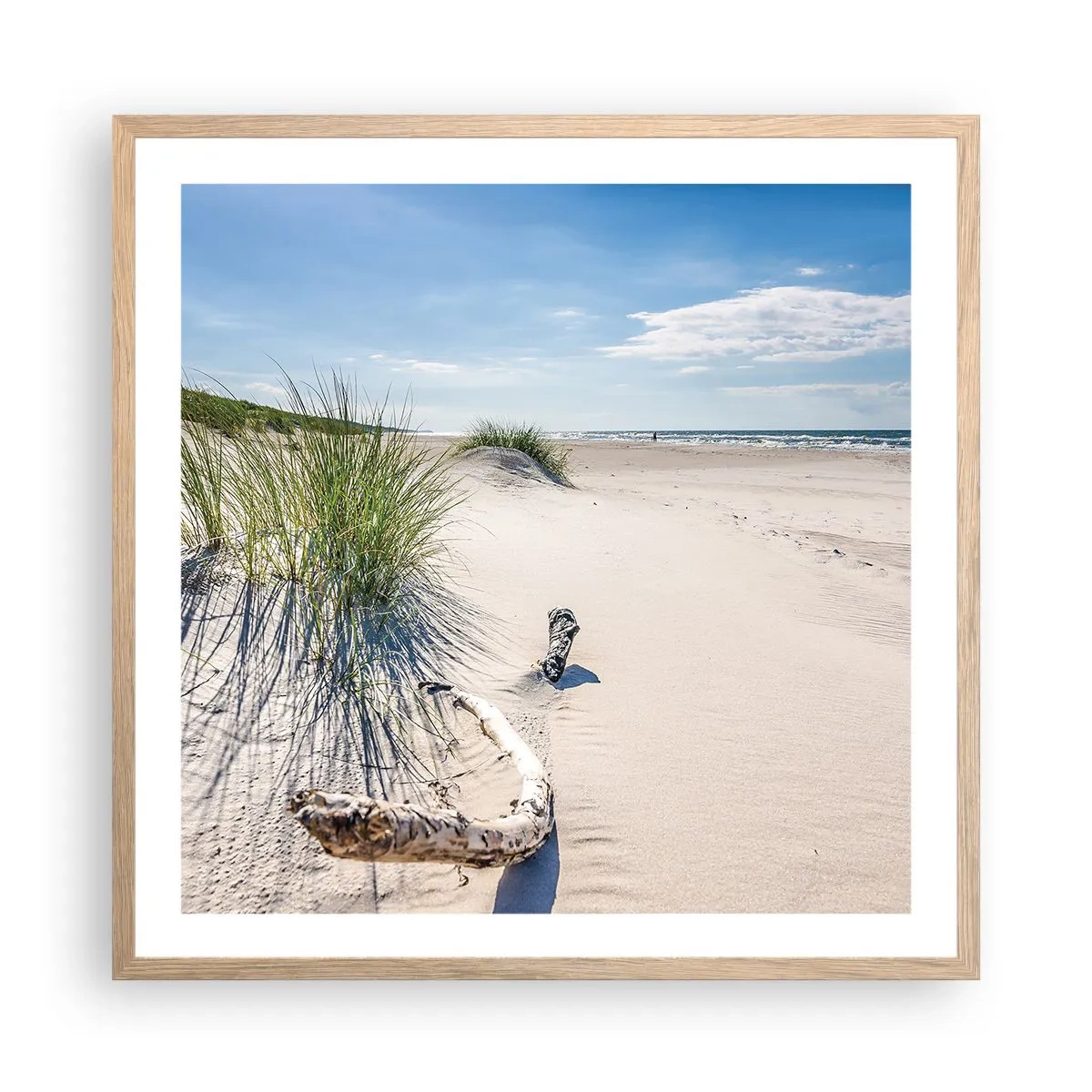 Plakat i ramme af lyst egetræ - Den smukkeste? Baltisk - 60x60 cm