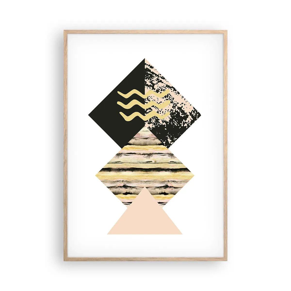 Plakat i ramme af lyst egetræ - Ikke så simpelt - 70x100 cm