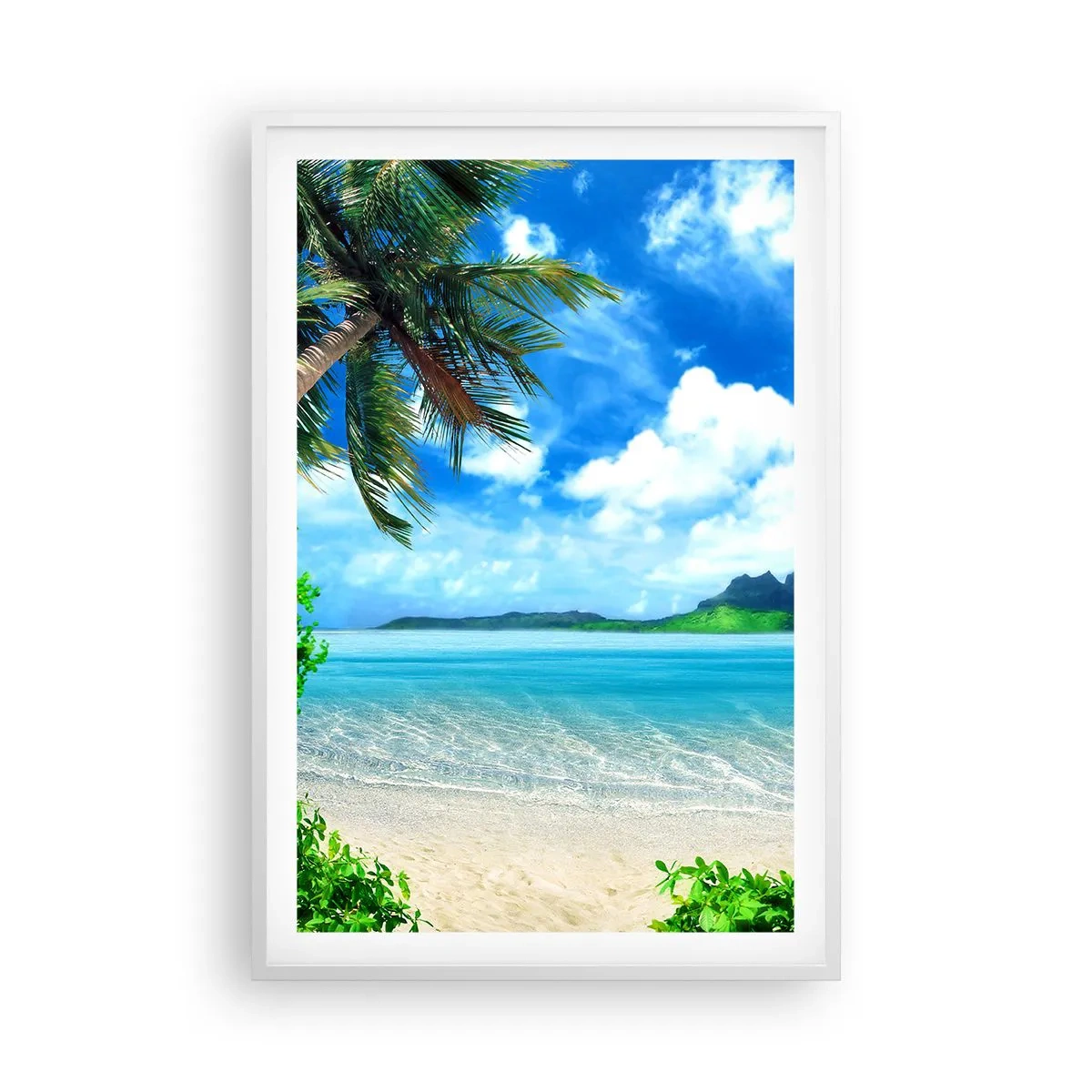 Plakat i hvid ramme - Azur i troperne - 61x91 cm