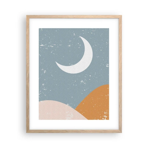 Plakat i ramme af lyst egetræ - De mange nætters mirakel - 40x50 cm