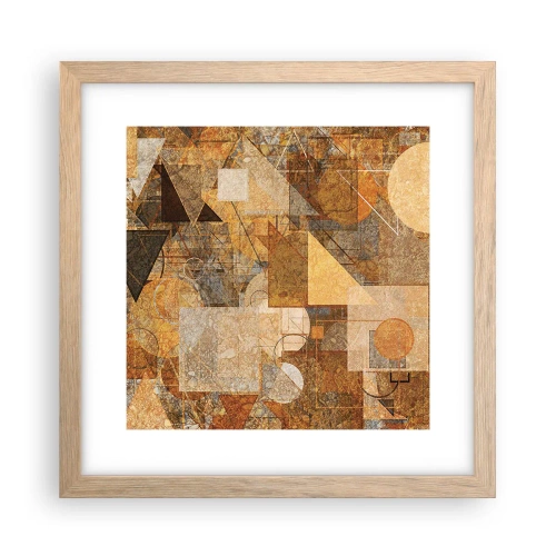 Plakat i ramme af lyst egetræ - Kubistisk bronzeundersøgelse - 30x30 cm