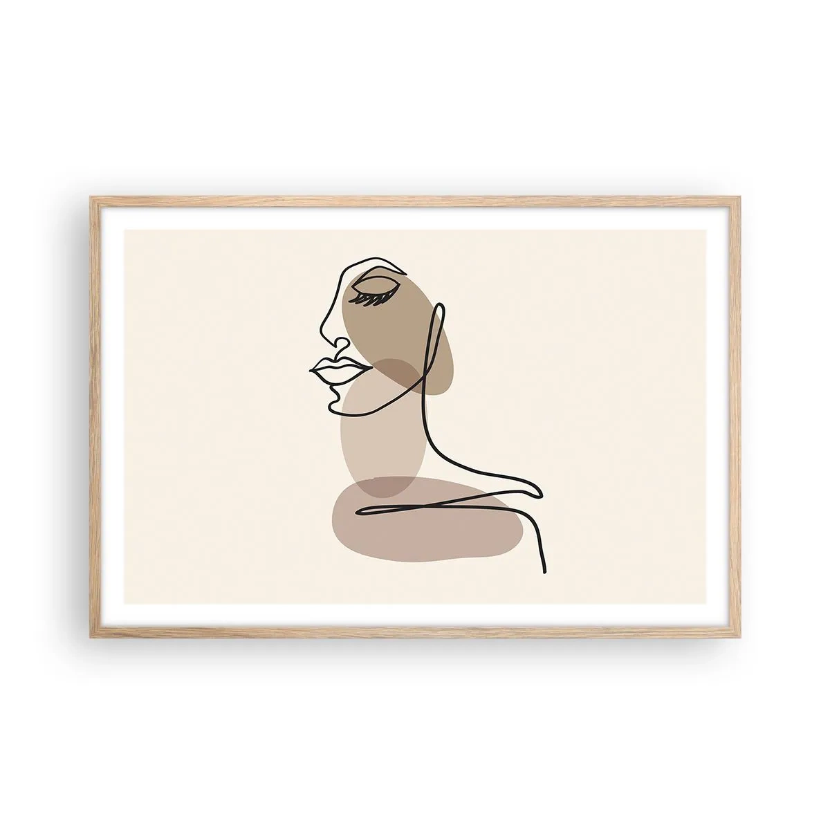 Plakat i ramme af lyst egetræ - Lytter til sig selv - 91x61 cm
