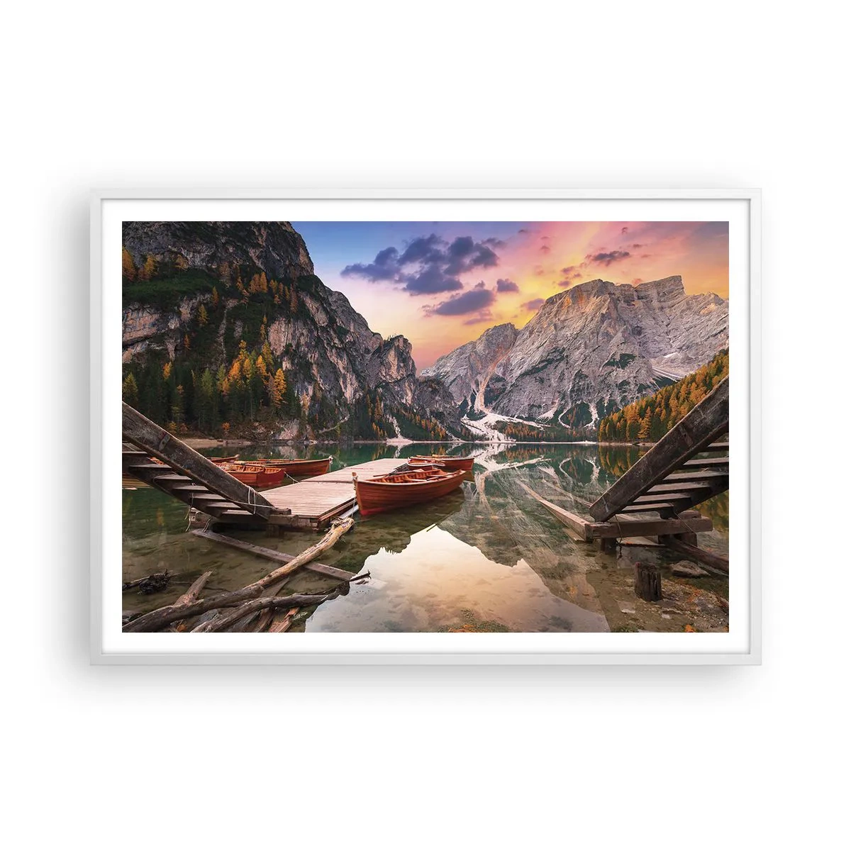 Plakat i hvid ramme - Dagens løfte - 100x70 cm