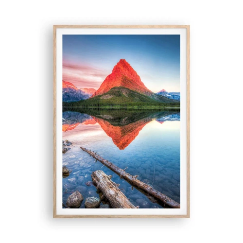 Plakat i ramme af lyst egetræ - Varme og kulde - 70x100 cm