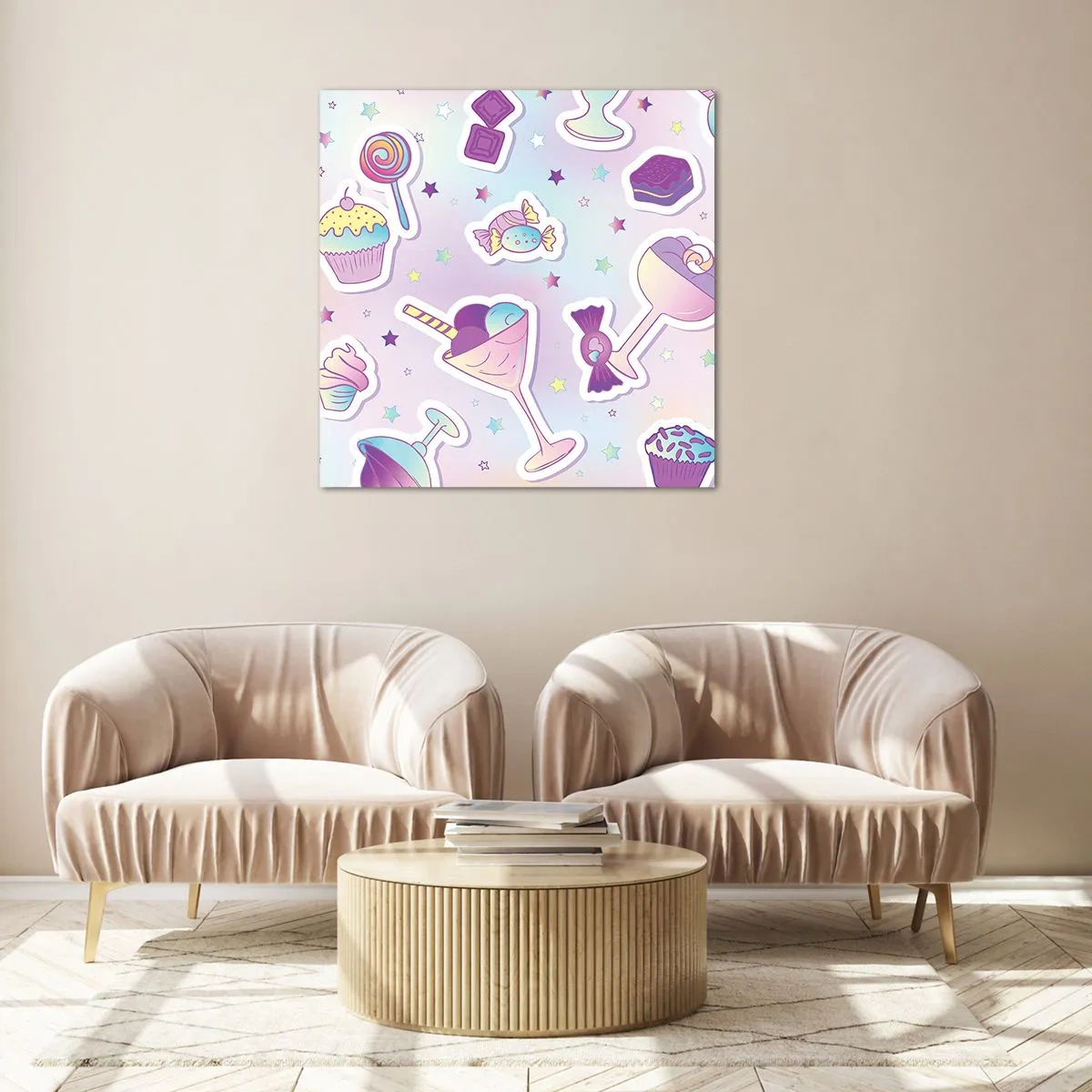 Billede på glas - At have en fødselsdag hver dag - 70x70 cm