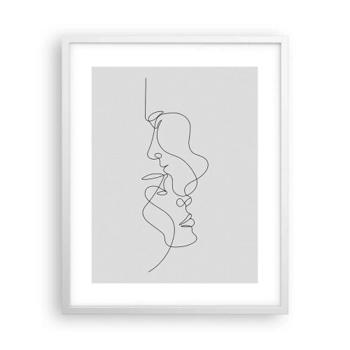 Plakat i hvid ramme - Gløderne af glubende begær - 40x50 cm