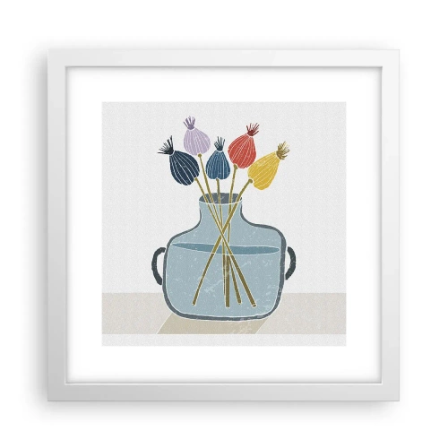 Plakat i hvid ramme - Som et valmuefrø - 30x30 cm