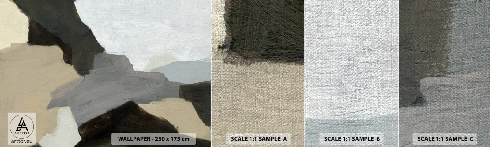 Prøve Fototapet Premium Canvas - Abstraktion: afsked med det grå - Abstraktion, Stykke, Maling - 100x30 cm