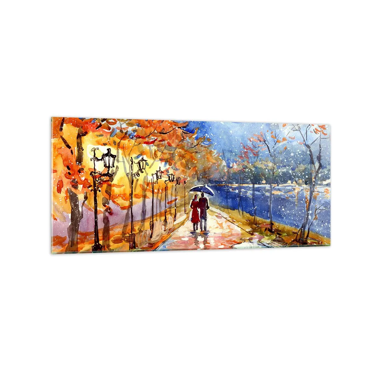 Billede på glas - Sammen indtil tidsfristen - 120x50 cm