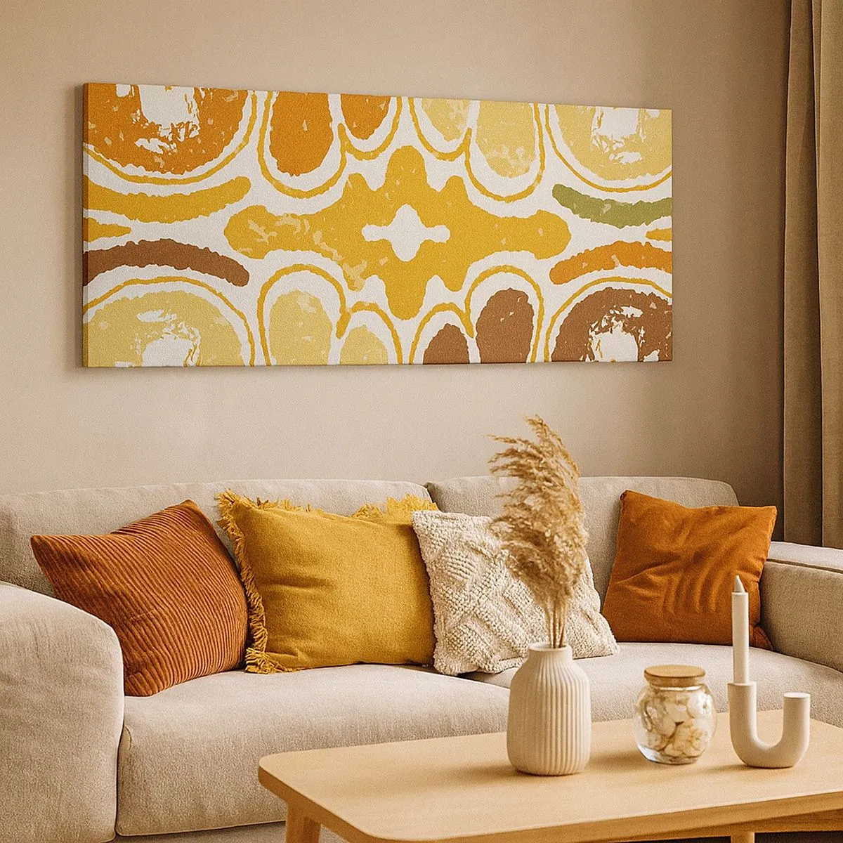 Lærredstryk - Billede på lærred - Sentimental abstraktion - 100x40 cm