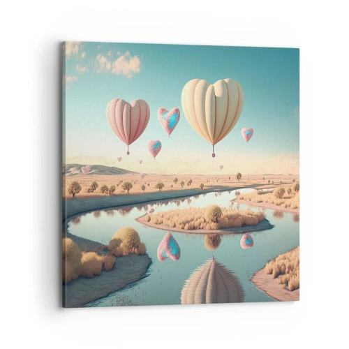 Lærredstryk - Billede på lærred - Kærlighed lader dig svæve - 70x70 cm