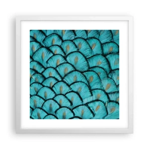 Plakat i hvid ramme - Den store fjer-galla - 40x40 cm