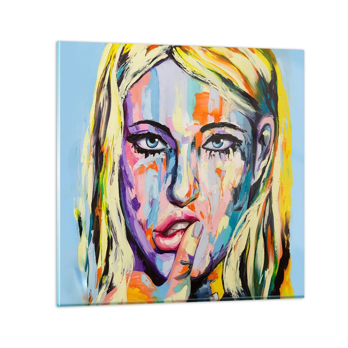 Billede på glas - Se hende lige i øjnene - 60x60 cm