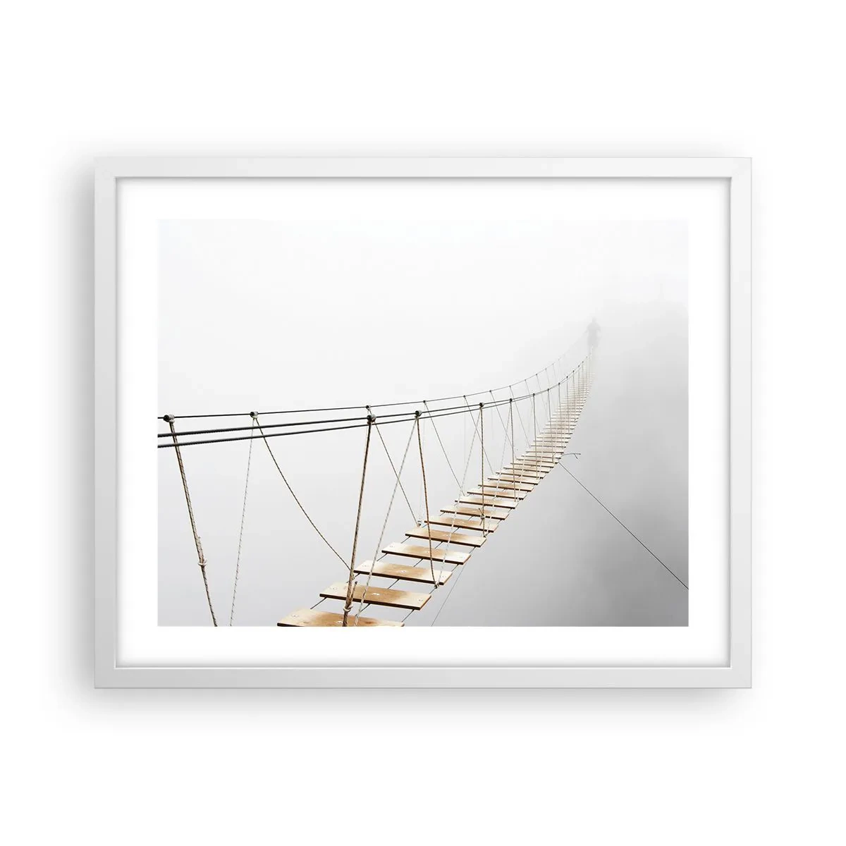 Plakat i hvid ramme - Hvor vil det føre dig hen? - 50x40 cm