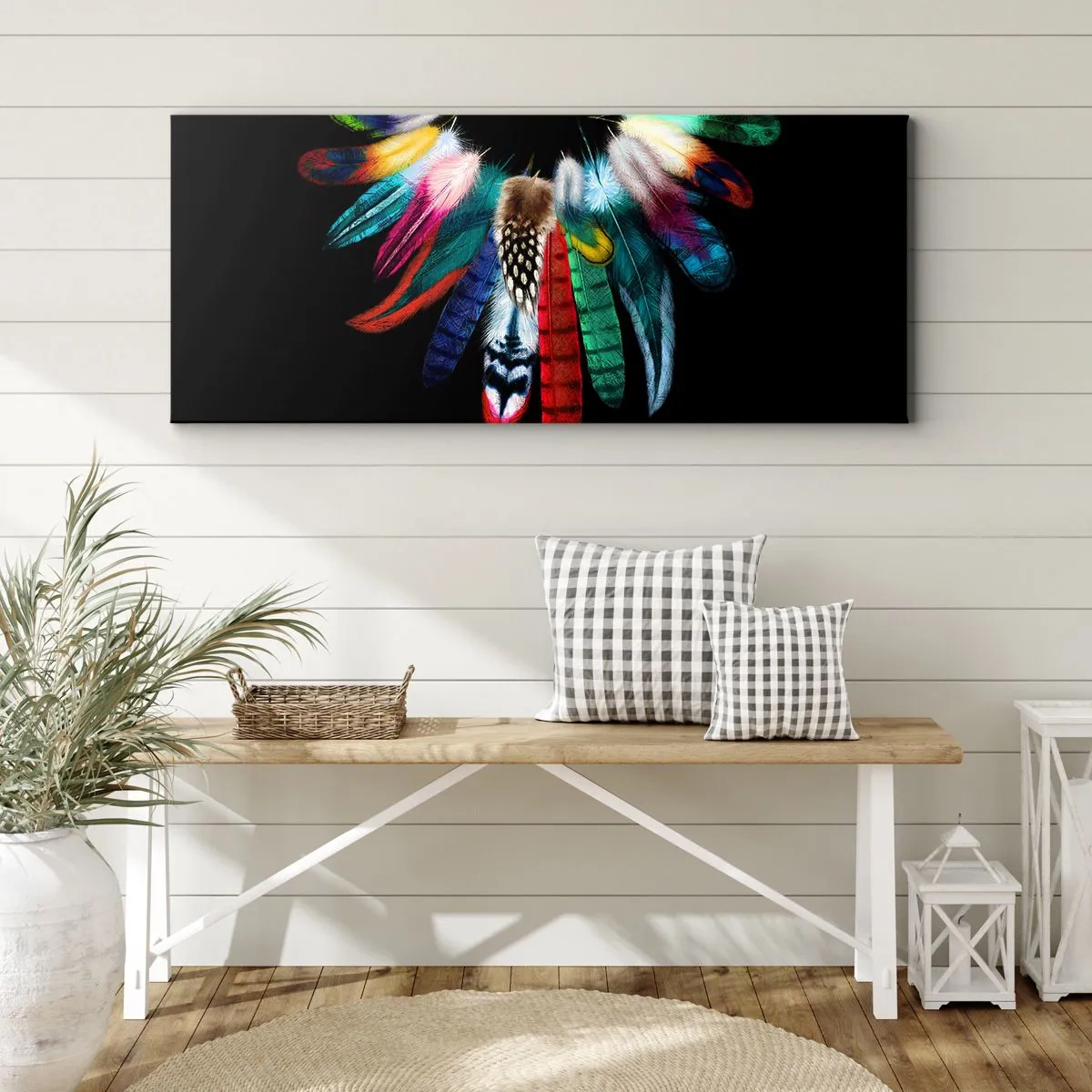 Lærredstryk - Billede på lærred - Indisk halskæde - 100x40 cm