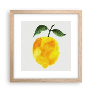 Plakat i ramme af lyst egetræ - Hvordan man kender smagen af solen - 30x30 cm