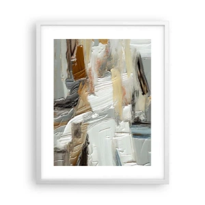 Plakat i hvid ramme - Farverige lagdelinger - 40x50 cm
