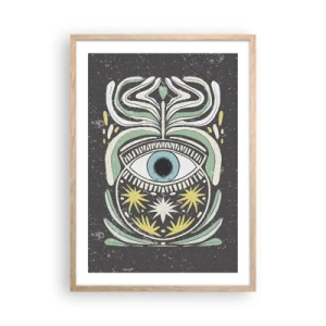 Plakat i ramme af lyst egetræ - Stammeritualer - 50x70 cm