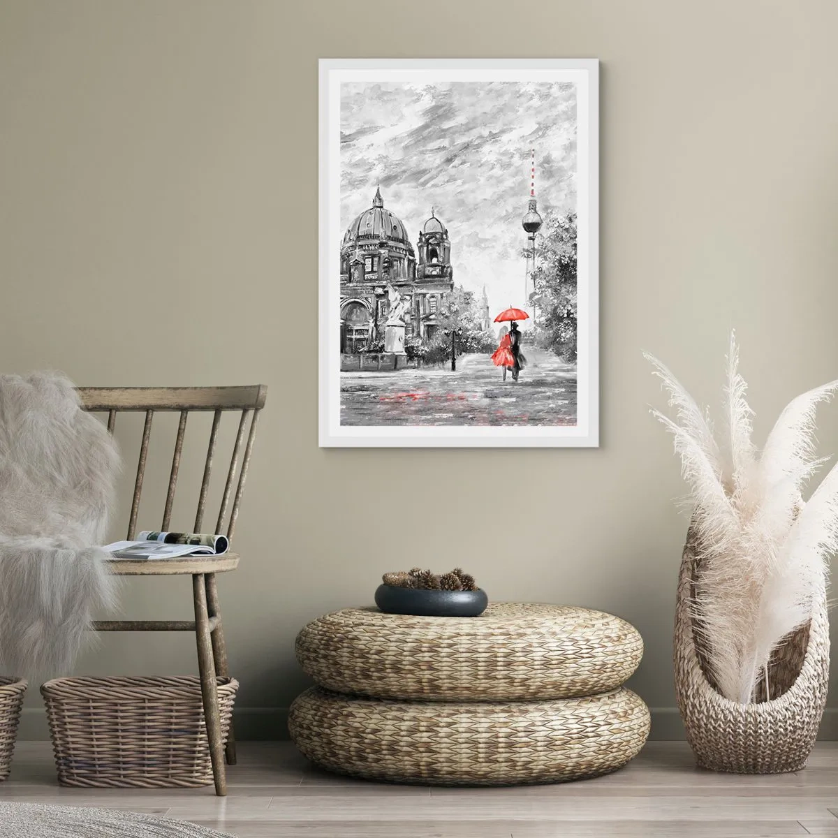 Plakat i hvid ramme - Møde i Berlin - 30x40 cm