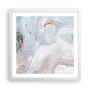 Plakat i hvid ramme - Hvid opløftet - 50x50 cm