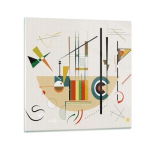 Billede på glas - Og verden griner - 70x70 cm