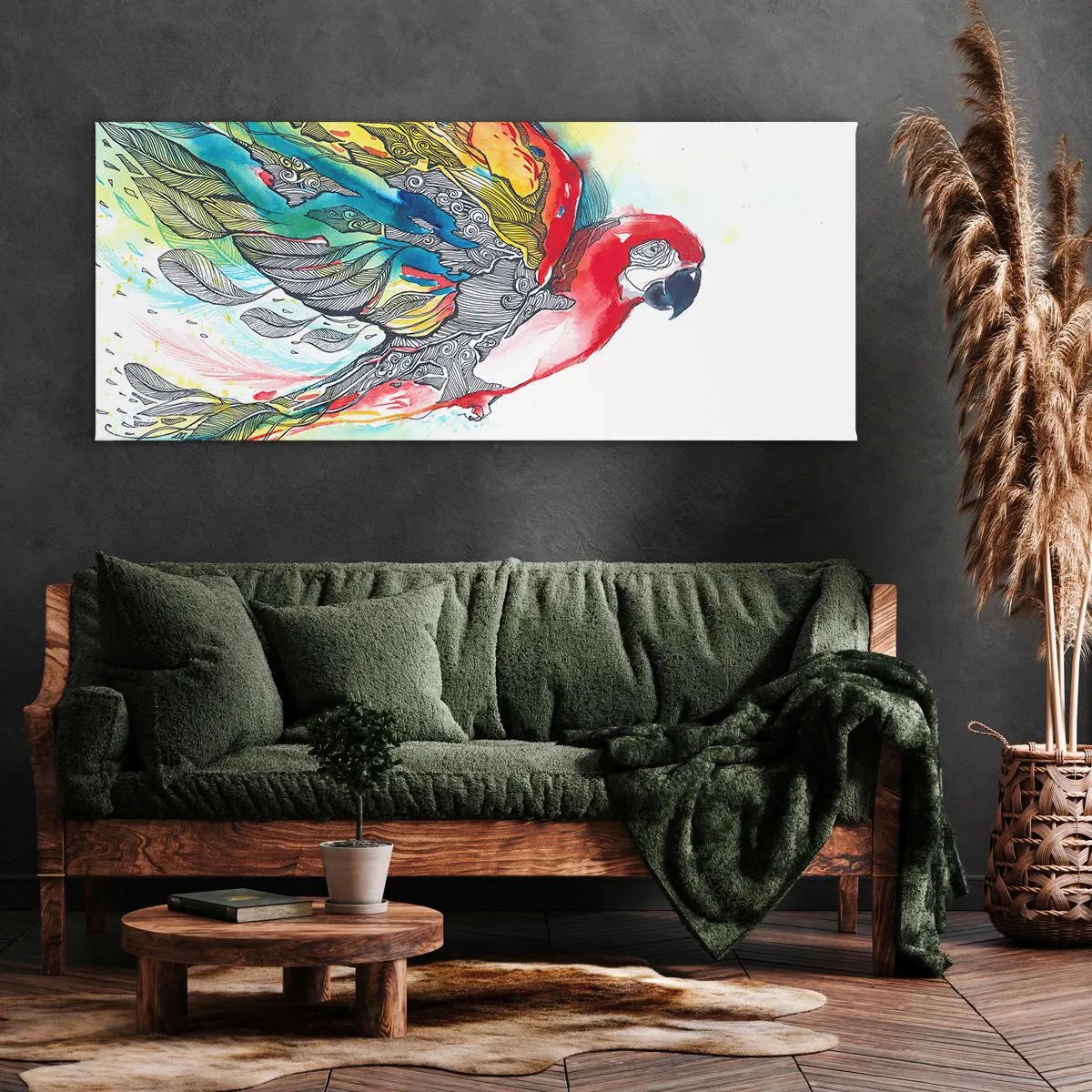 Lærredstryk - Billede på lærred - Lev farverigt - 160x50 cm