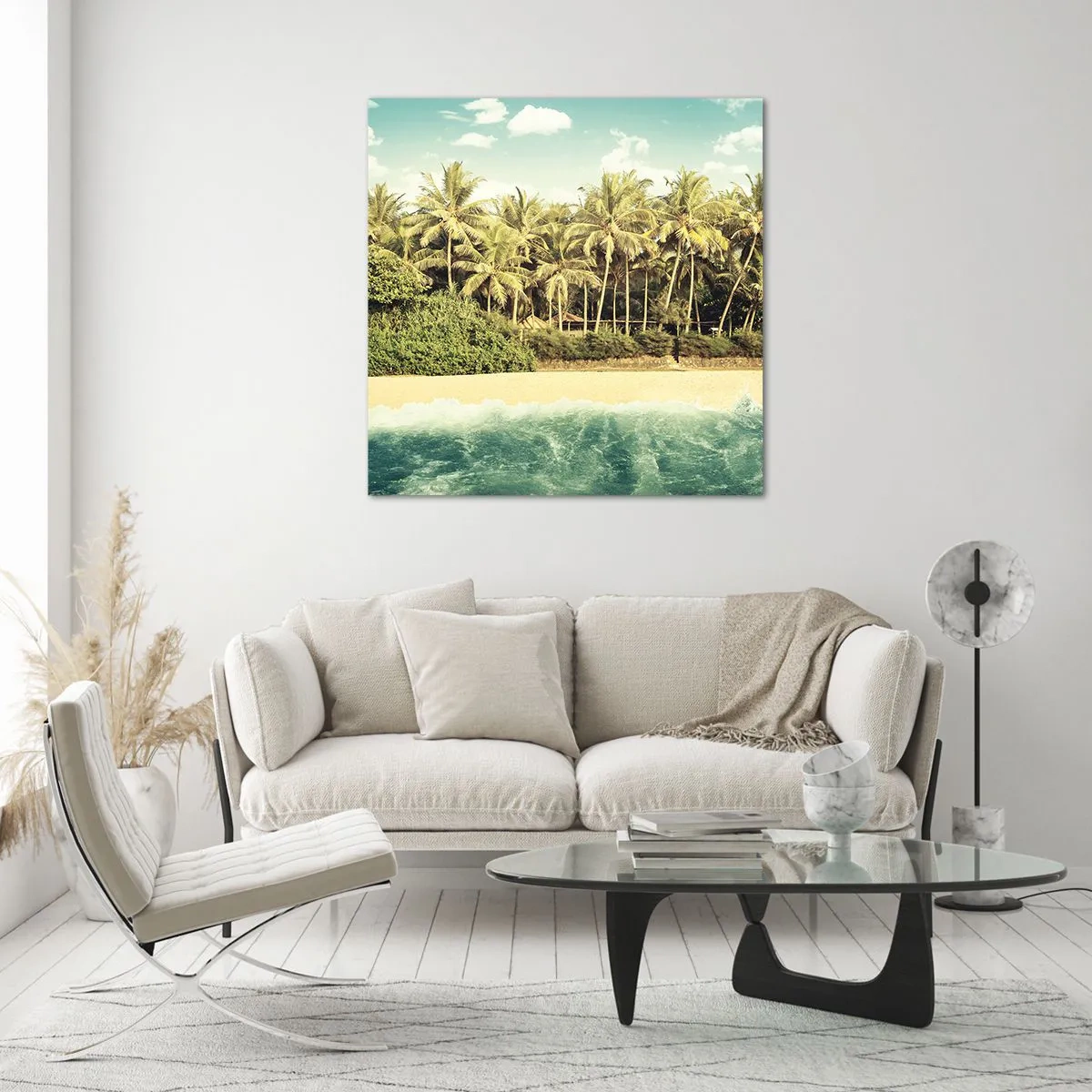 Billede på glas - Hvad med her? - 50x50 cm