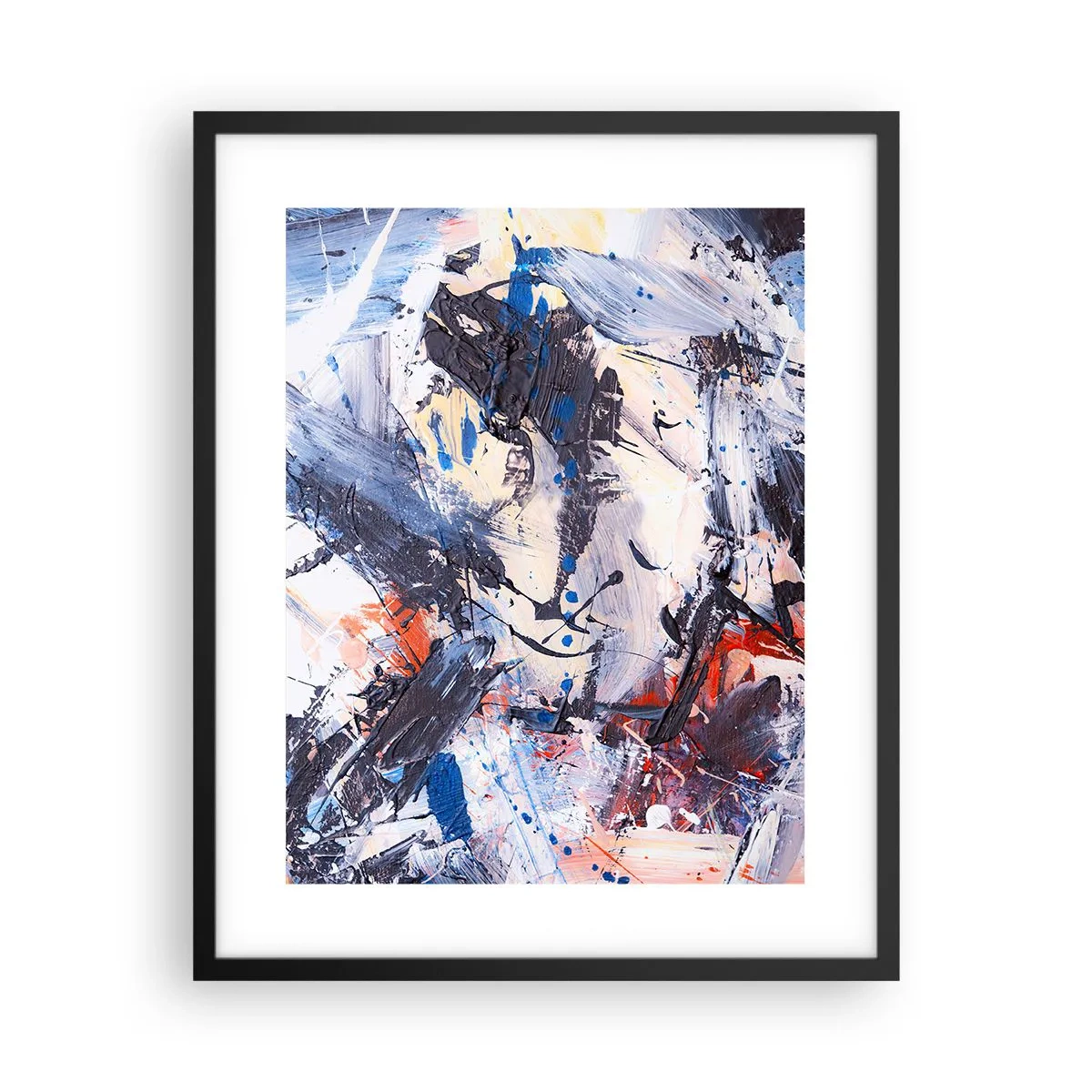 Plakat i sort ramme - Abstraktionens vanvittige dans - 40x50 cm