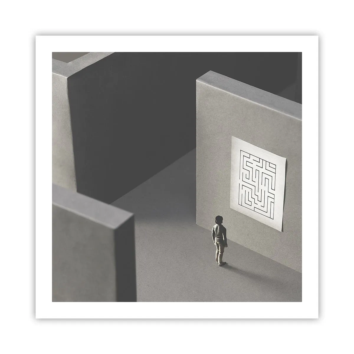 Plakat - Men hvor er jeg? - 60x60 cm