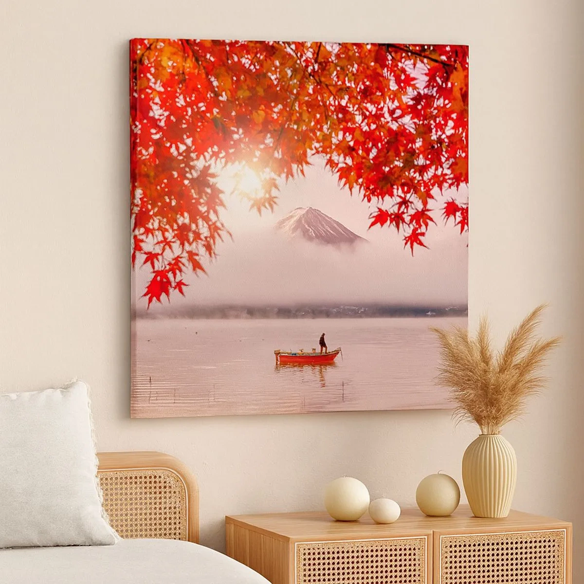 Lærredstryk - Billede på lærred - I en japansk atmosfære - 30x30 cm