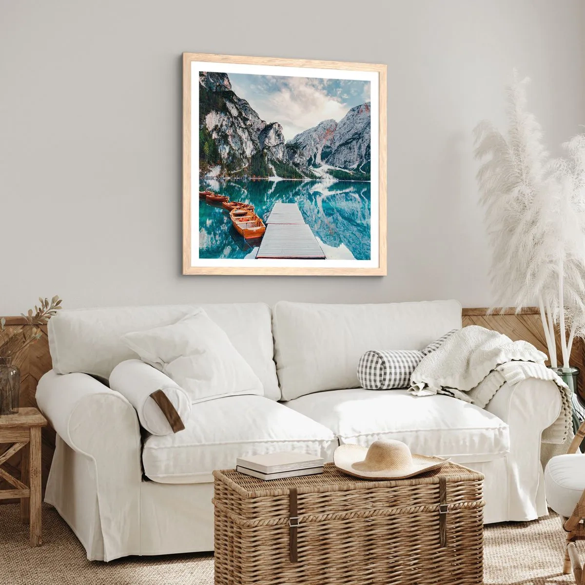 Plakat i ramme af lyst egetræ - Vi vil vise dig skønheden - 60x60 cm