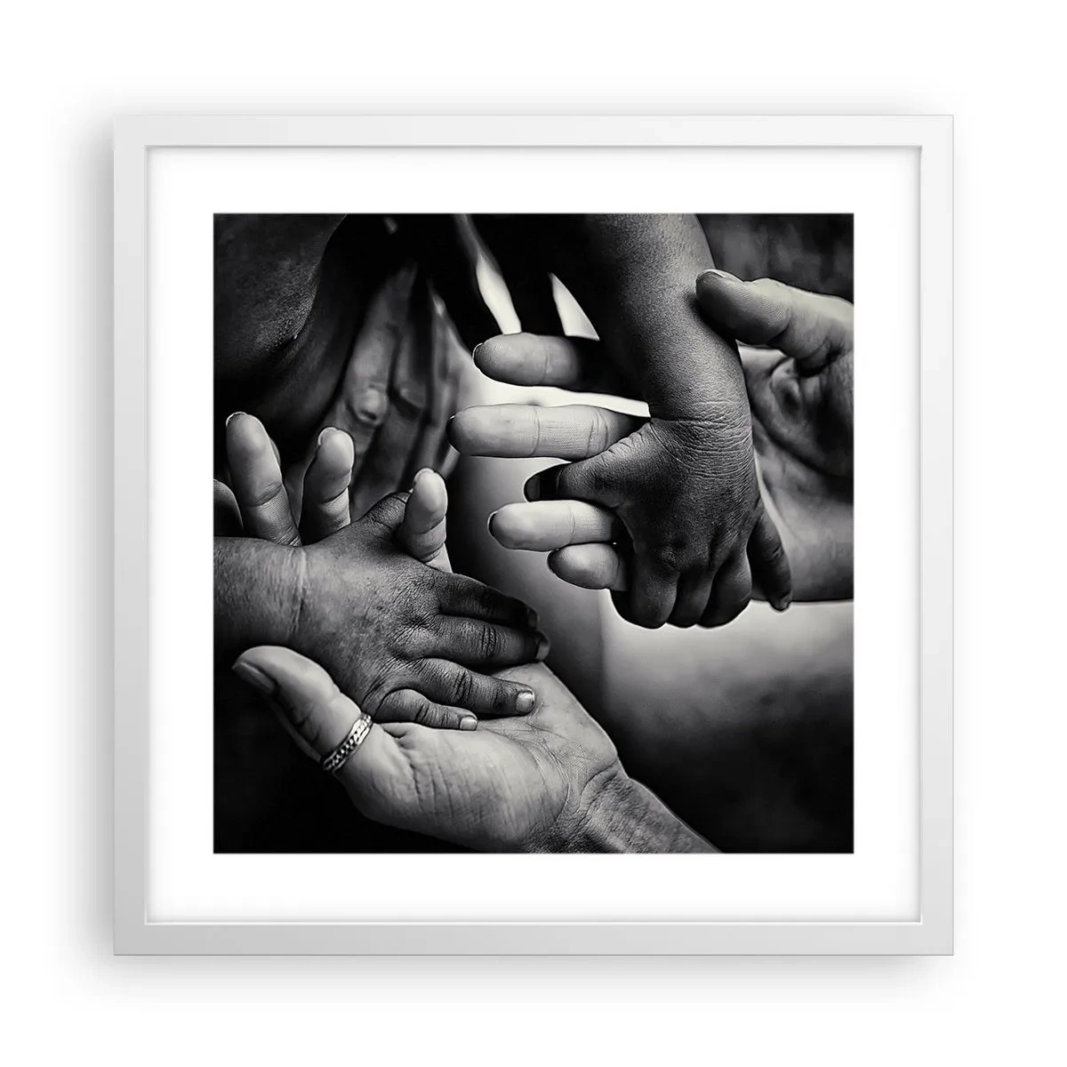 Plakat i hvid ramme - At være menneske - 40x40 cm