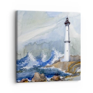 Lærredstryk - Billede på lærred - Mod mørket og stormen - 30x30 cm