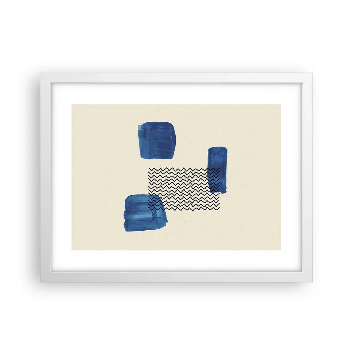 Plakat i hvid ramme - Abstrakt kvartet - 40x30 cm